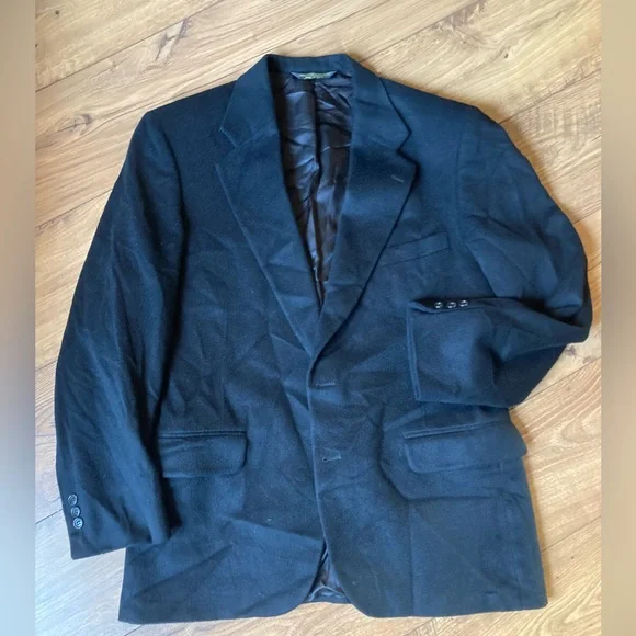 NWOT Vintage 100% Cashmere Black Blazer- Size 41/42